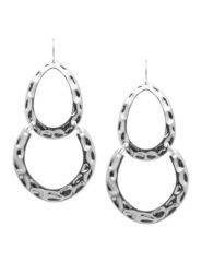 Hammered silvertone drop earrings by Lane Bryant