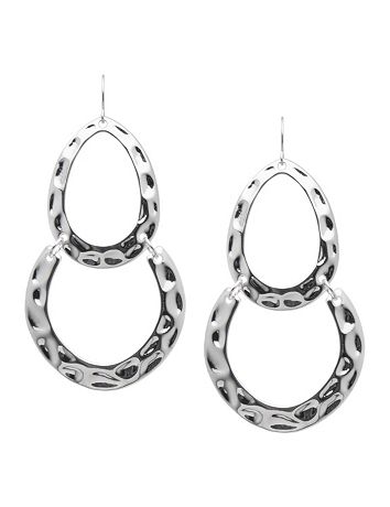 Hammered silvertone drop earrings by Lane Bryant