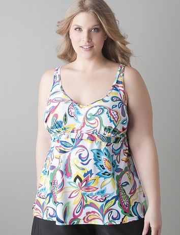 Paisley swim tank with built in Cacique no wire bra