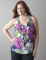 Floral ruffled shell by Lane Bryant