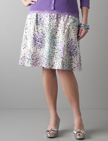 Color burst sateen A-line skirt by Lane Bryant