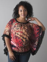 Animal ruffled blouse by Lane Bryant