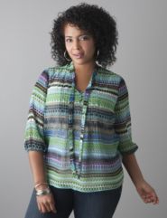 Plus size Tie front blouse by Lane Bryant