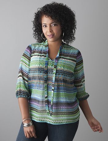 Plus size Tie front blouse by Lane Bryant