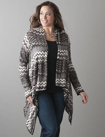 Zig zag open cardigan by Lane Bryant