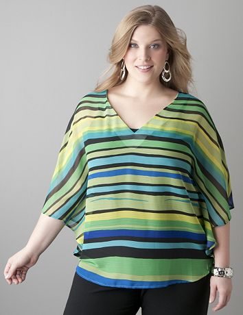 Striped circle blouse by Lane Bryant