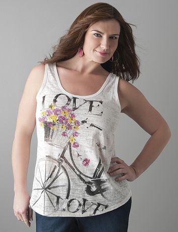 Bicycle burnout tank by Lane Bryant