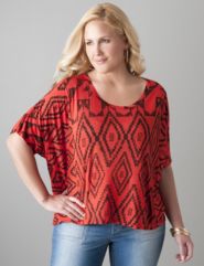 Reverse print tribal dolman top by Seven7