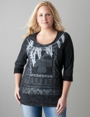 Full figure screen print crinkle top by Seven7