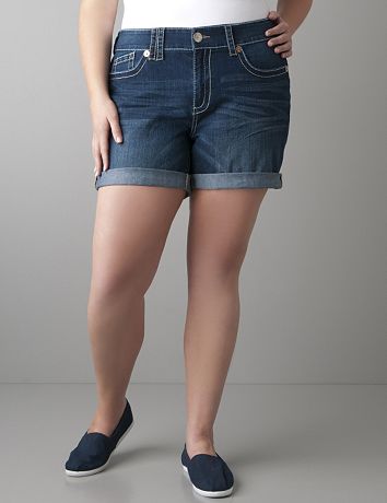 Rolled cuff denim short by Seven7