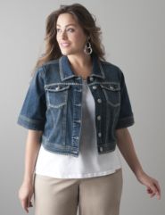 Heavy stitch denim jacket by Lane Bryant
