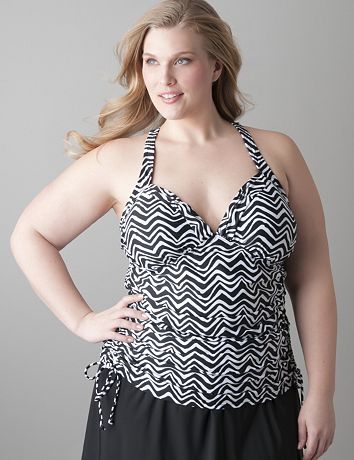 Plussize swimsuit with built in no wire bra by Cacique
