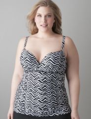 Zig zag swim tank with built in plunge bra by Cacique
