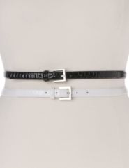 Full figure Patent croc skinny belt duo by Lane Bryant