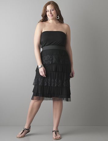 Tiered lace tube dress by Lane Bryant