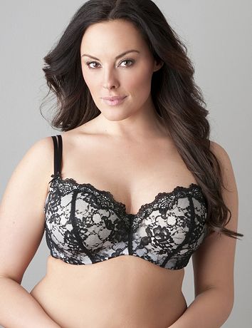 Lace overlay balconette bra by Cacique