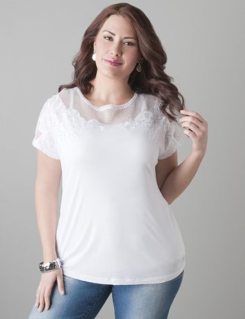 Mesh accent tee by Seven7
