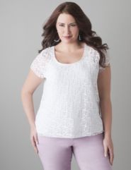 Geometric lace top by DKNY JEANS