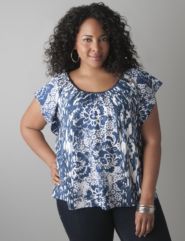 Mixed print top by DKNY JEANS
