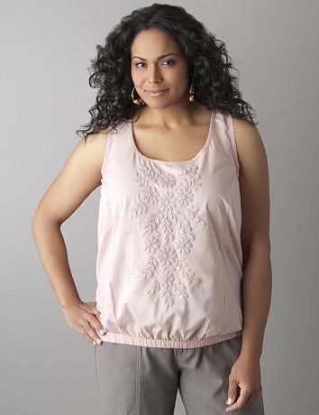 Plus size embroidered tank by DKNY JEANS