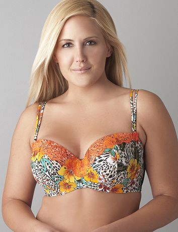 Mixed floral bandeau bra by Cacique