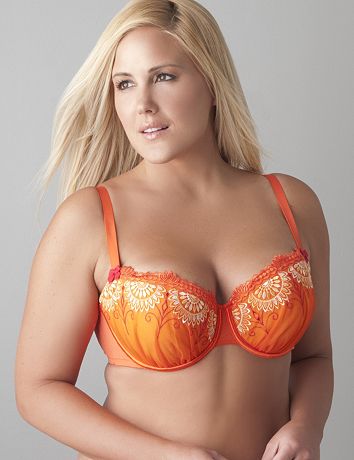 Flame embroidered mesh demi bra by Cacique