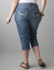 Slim fit denim capri by Lane Bryant