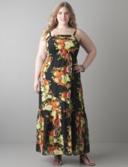 Citrus print chiffon maxi dress by Lane Bryant