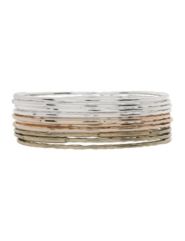 Tri tone hammered bangle bracelet set by Lane Brya