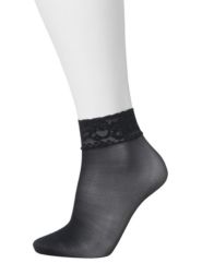 Floral & lace cuff sock 2-pack by Lane Bryant
