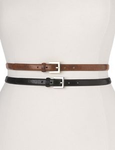 Patent croc skinny belt duo