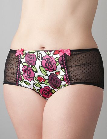 Rose & ribbon midi brief by Cacique