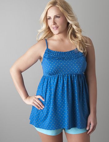 Polka dot ruffle cami and short PJ set by Cacique
