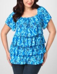 Gemma Topaz Tiered Blouse by Lane Bryant Outlet