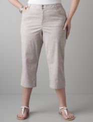 Print colored twill capri by Lane Bryant