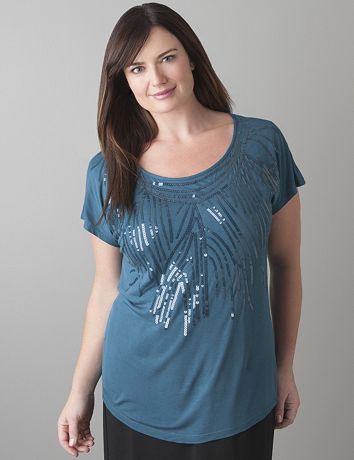 Plus size Sequin tee by Lane Bryant