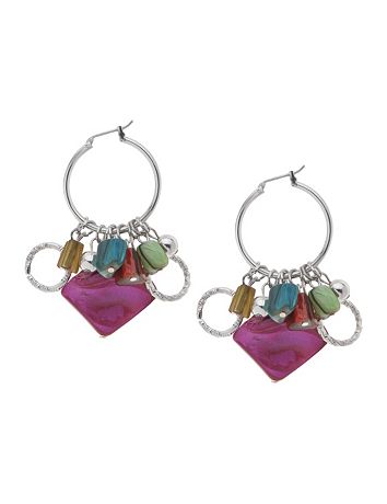 Shell cluster hoop earrings by Lane Bryant