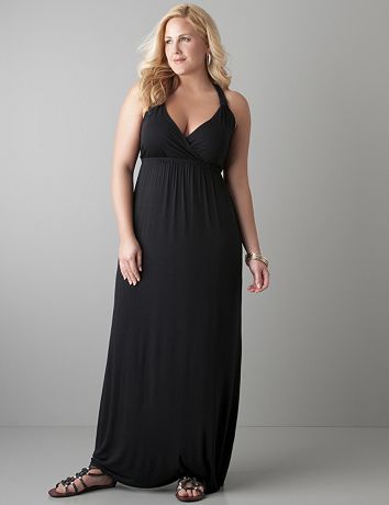 Full figure Crochet back maxi dress by Lane Bryant