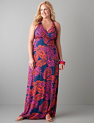 Plus size Crochet back print maxi dress by Lane Bryant