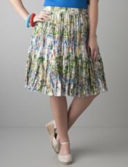 Conversation print crinkle skirt by Lane Bryant
