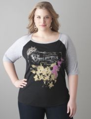Screen print baseball tee by Lane Bryant