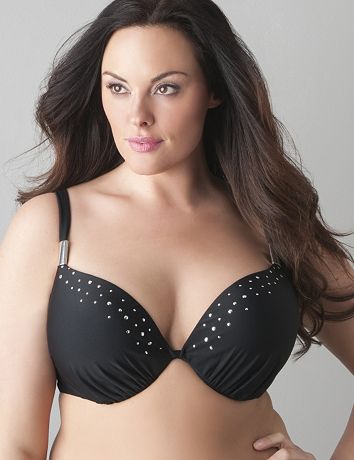 Studded plunge bikini top by Cacique
