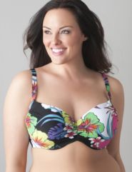 Floral bandeau bikini top by Cacique