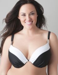 Colorblock plunge bra bikini top