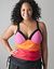 Colorblock swim tank with no wire bra by Cacique