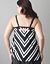 Striped swim tank with built in Cacique plunge bra