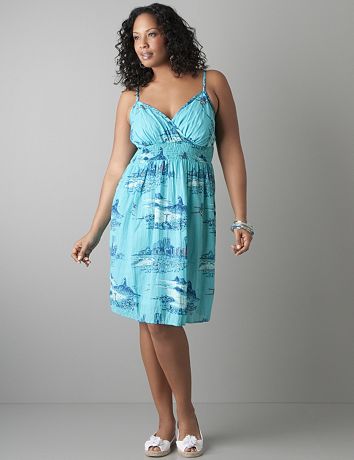 Plus sized Rio print sundress by Lane Bryant