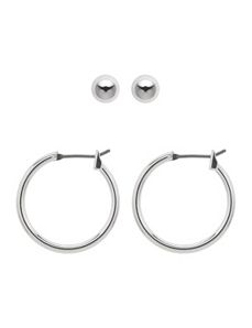 Silvertone earrings duo by Lane Bryant