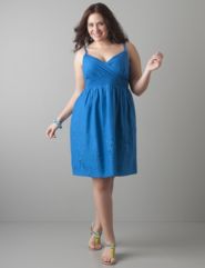 Smocked eyelet dress by Lane Bryant
