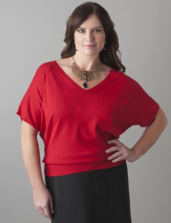 Short sleeve dolman sweater by Lane Bryant